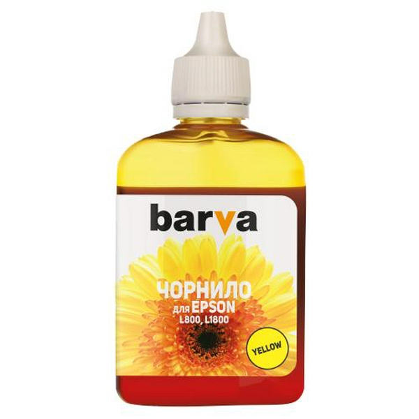 Чорнило Barva Epson 673, Yellow, для L800/L805/L810/L850/L1800, 90 мл, водорозчинне (L800-414)