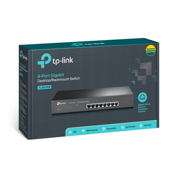 Комутатор TP-LINK TL-SG1008, 8x100/1000 Mb/s, металевий корпус, некерований - 2
