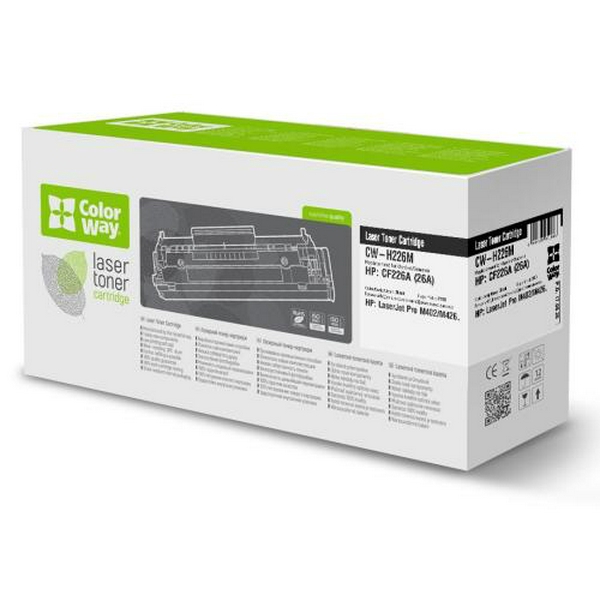 Картридж HP 26A (CF226A), Black, LJ Pro M402/M426, 3100 стор, ColorWay (CW-H226M)