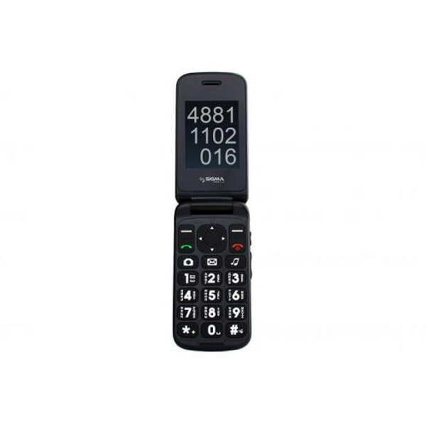 Мобільний телефон Sigma mobile Comfort 50 Shell Dual Black "бабусефон", 2 MiniSim, дисплей 2.4" кольоровий (240x320) + 1.7" зовнішній, розкладачка, MediaTek MTK6261D, microSD (max 16Gb), BT, FM-радіо, Cam 0.3Mp, ліхтарик, 1000 mAh