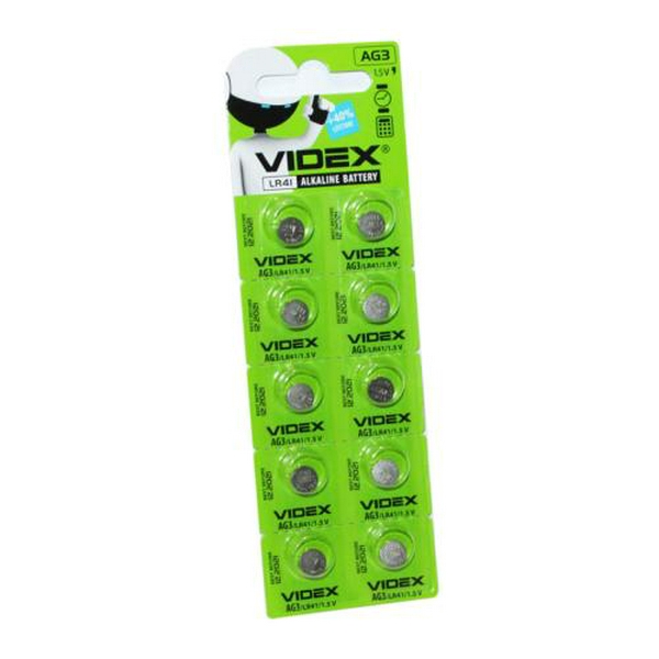 Батарейки AG3/LR41, Videx Excellent!, 10 шт, Blister