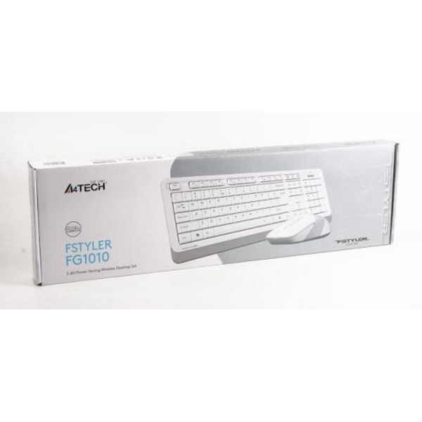 Комплект бездротовий A4tech Fstyler FG1010, White+Grey, клавіатура+миша  - 4