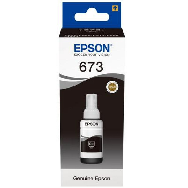 Чорнило Epson 673, Black, для L800/805/810/850/1800, 70 мл (C13T67314A)