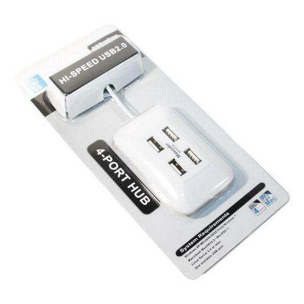 Хаб USB Atcom TD004, Black, USB 2.0 - 4xUSB 2.0, кабель 12 см (10722)