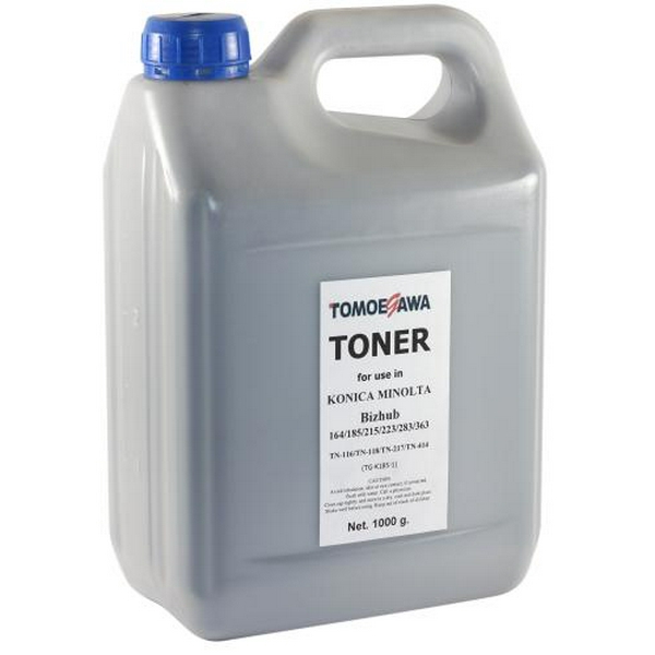 Тонер Konica Minolta TN-116, Black, Bizhub 164/165/184/185, Black, 1 кг, Tomoegawa (TG-K185-1)