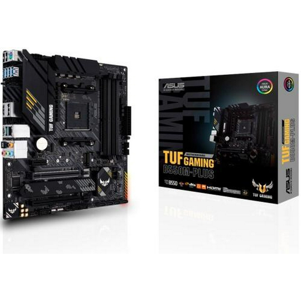 Мат.плата AM4 (B550) Asus TUF GAMING B550M-PLUS, B550, 4xDDR4, CrossFire, Int.Video(CPU), 4xSATA3, 2xM.2, 1xPCI-E 16x 4.0, 1xPCI-E 16x 3.0, 1xPCI-E 1x 3.0, ALC S1200A, RTL8125B, 8xUSB3.2/6xUSB2.0, HDMI/DP, MicroATX