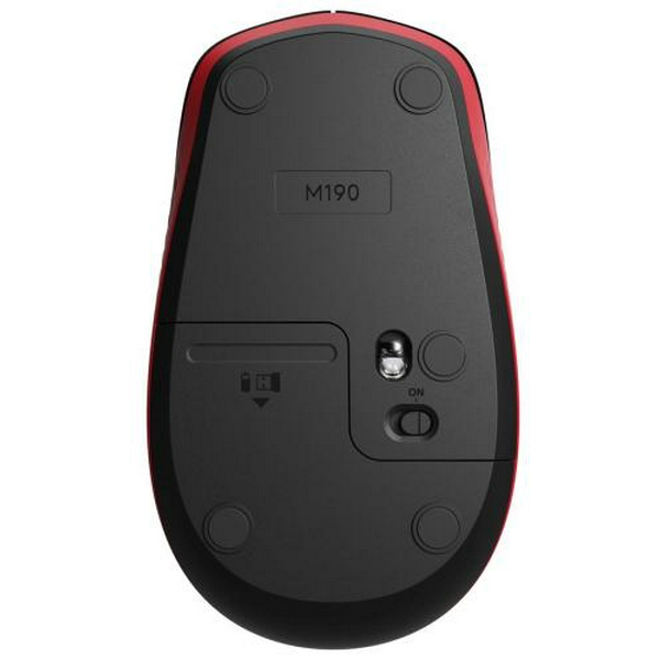 Миша Logitech M190, Red/Black, USB, бездротова, оптична, 1000 dpi, 3 кнопки, 1xAA (910-005908) - 6