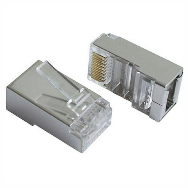 Конектор RJ45, FTP, 40 шт, Grey, Cat. 5e, Patron (CON-RJ-45-8P8C-40-Э)