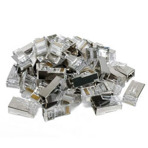 Конектор RJ45, FTP, 40 шт, Grey, Cat. 5e, Patron (CON-RJ-45-8P8C-40-Э) - 2