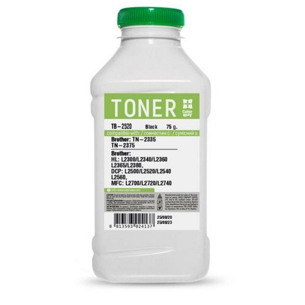 Тонер Brother HL-L2300/L2340/L2360/L2365/L2380, DCP-L2500/L2520/L2540/L2560, MFC-L2700/L2720/L2740, 75 г, ColorWay (TB-2520)