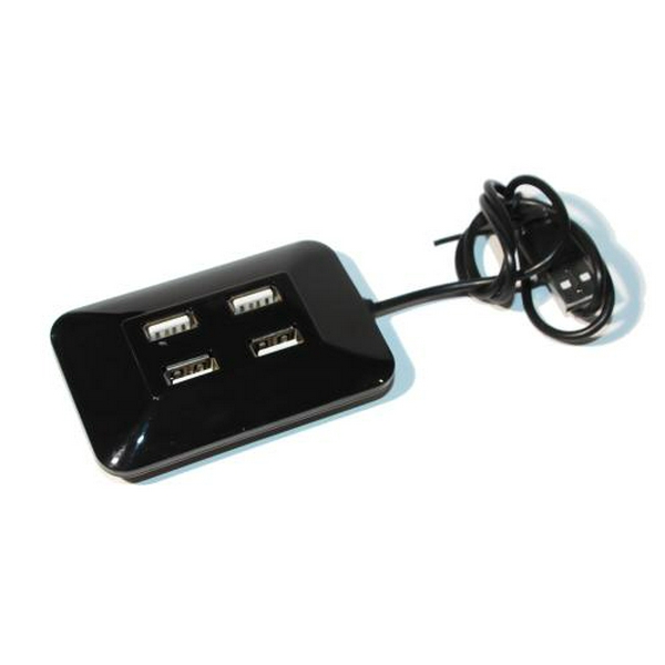 Хаб USB Atcom TD1004, Black, USB 2.0 - 4xUSB 2.0, кабель 20 см (9579)