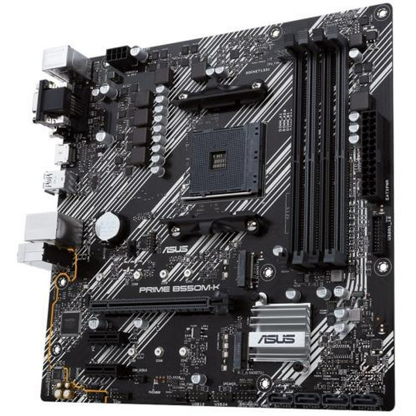 Мат.плата AM4 (B550) Asus PRIME B550M-K, B550, 4xDDR4, Int.Video(CPU), 4xSATA3, 1xM.2, 1xPCI-E 16x 4.0, 2xPCI-E 1x 3.0, ALC887, RTL8111H, 8xUSB3.2/4xUSB2.0, VGA/DVI-D/HDMI, MicroATX - 4