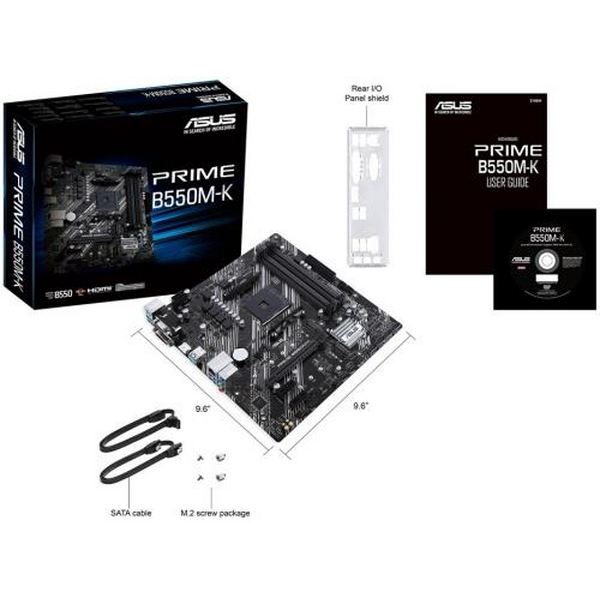 Мат.плата AM4 (B550) Asus PRIME B550M-K, B550, 4xDDR4, Int.Video(CPU), 4xSATA3, 1xM.2, 1xPCI-E 16x 4.0, 2xPCI-E 1x 3.0, ALC887, RTL8111H, 8xUSB3.2/4xUSB2.0, VGA/DVI-D/HDMI, MicroATX - 6