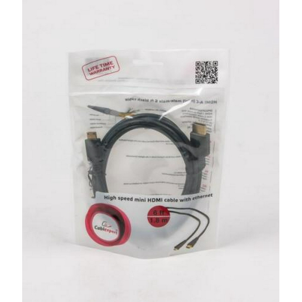 Кабель HDMI (M) - mini HDMI (M), 1.8 м, Black, Cablexpert, V1.4, 4K / 60 Гц (CC-HDMI4C-6) - 4