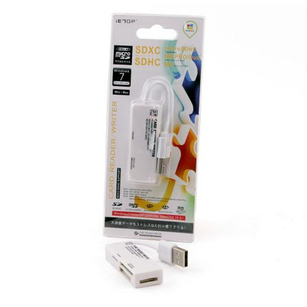 Кардридер USB Atcom TD2047, White, USB 2.0 - microSD / SD / MS (10716)